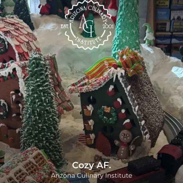 Holiday Magic, ACI‑Style 🎄🍬 

You don’t need snow to feel like it’s Christmas. Peek inside our gingerbread house and soak up the warm lights, cinnamon and frosting vibes. New Classes start Jan 5th 2026. Come check us out for a Tour. 🎄🍪☃️❄️ www.azculinary.edu 🍬🍭🎄❄️ #ArizonaCulinaryInstitute #GingerbreadHouse #WinterWonderland #GingerbreadMan #StudentLife #CulinaryStudent #HolidaySeason #EnrollNow #ClassesStartJan5 #TrainLikeAChef