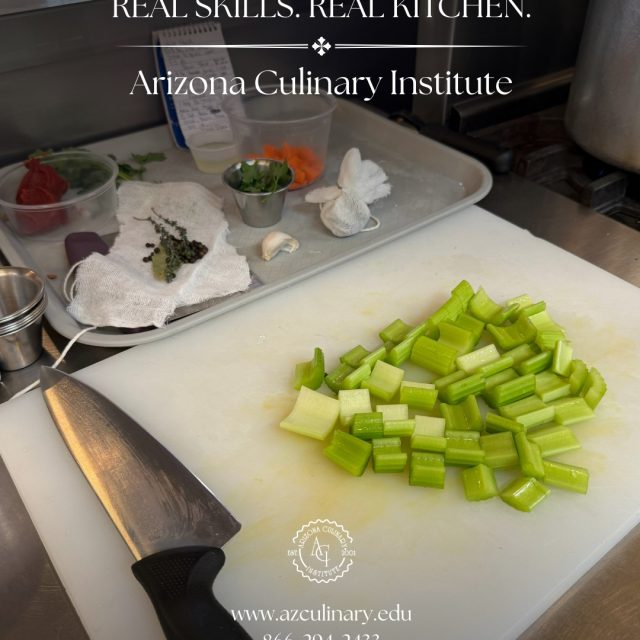This is where confidence starts.

Knife skills. Speed. Control.
The fundamentals every chef needs — practiced daily.

No shortcuts. Just hands-on training that sticks.

Classes start April 27.
Schedule a tour 👇
https://azculinary.edu/schedule-a-tour/

#knifeskills #culinaryschool #chefskills #handsonlearning #chefschool