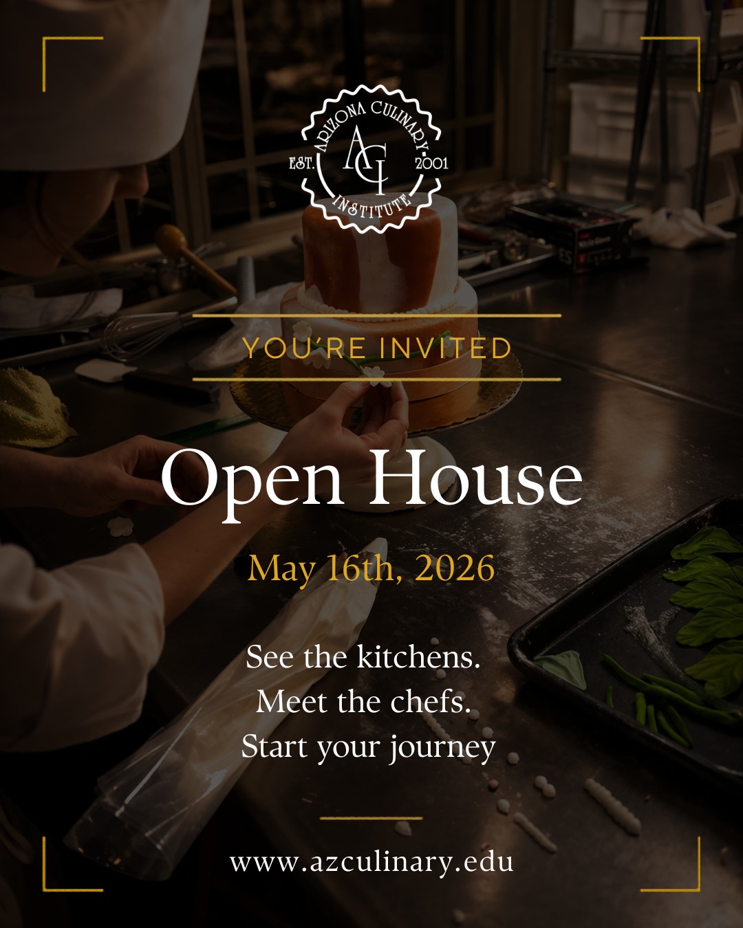 🔥 You’re Invited to Our Open House! 🔥

Join us at Arizona Culinary Institute on **May 16th, 2026** for an inside look at where passion meets opportunity. Step into our kitchens, meet our chefs, and experience the energy of hands-on culinary training.

Whether you're exploring a new path or simply curious about the world of food, this is your chance to see it all up close.

✨ Tour the campus
👩‍🍳 Watch live demonstrations
🥐 Discover our culinary & pastry programs

Your future could start here — come see what makes ACI different.

👉 Link in bio: http://www.azculinary.edu
https://lp.constantcontactpages.com/ev/reg/7nu3dk5

#ArizonaCulinaryInstitute #OpenHouse #CulinarySchool #PhoenixEvents #FoodCareers #PastryArts