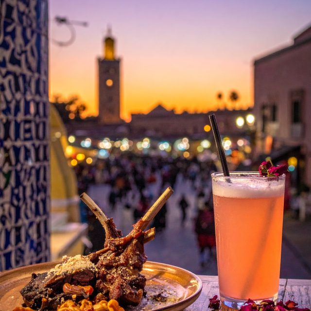 Marrakech, Morocco
Rose & Cardamom Gin Fizz paired with Lamb Bastilla
The medina at dusk smells like roses and spice - so does this drink. Plymouth gin shaken with rose water, cardamom syrup, fresh lemon, and egg white, then topped with sparkling water into a blush-pink cloud. Alongside flaky hand-rolled bastilla filled with spiced lamb, toasted almonds, and a dusting of cinnamon sugar. Intoxicating doesn't cover it. 🌹🥧
#RoseGinFizz #MarrakechEats #LambBastilla #MoroccanCuisine #ArizonaCulinaryInstitute #FridayMoment