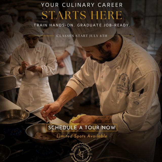 Thinking about doing something different this year?

Step into a kitchen where passion turns into something real. 🔥

👨‍🍳 Hands-on training
🍽️ Real experience
📍 Right here in Arizona

Not sure yet? Come see it for yourself.
👉 Schedule your tour: https://azculinary.edu/schedule-a-tour/

#CulinarySchool #PhoenixAZ #CareerChange #FoodLovers #ChefLife #ArizonaLife #TradeSchool #FutureChef #CookingCareer