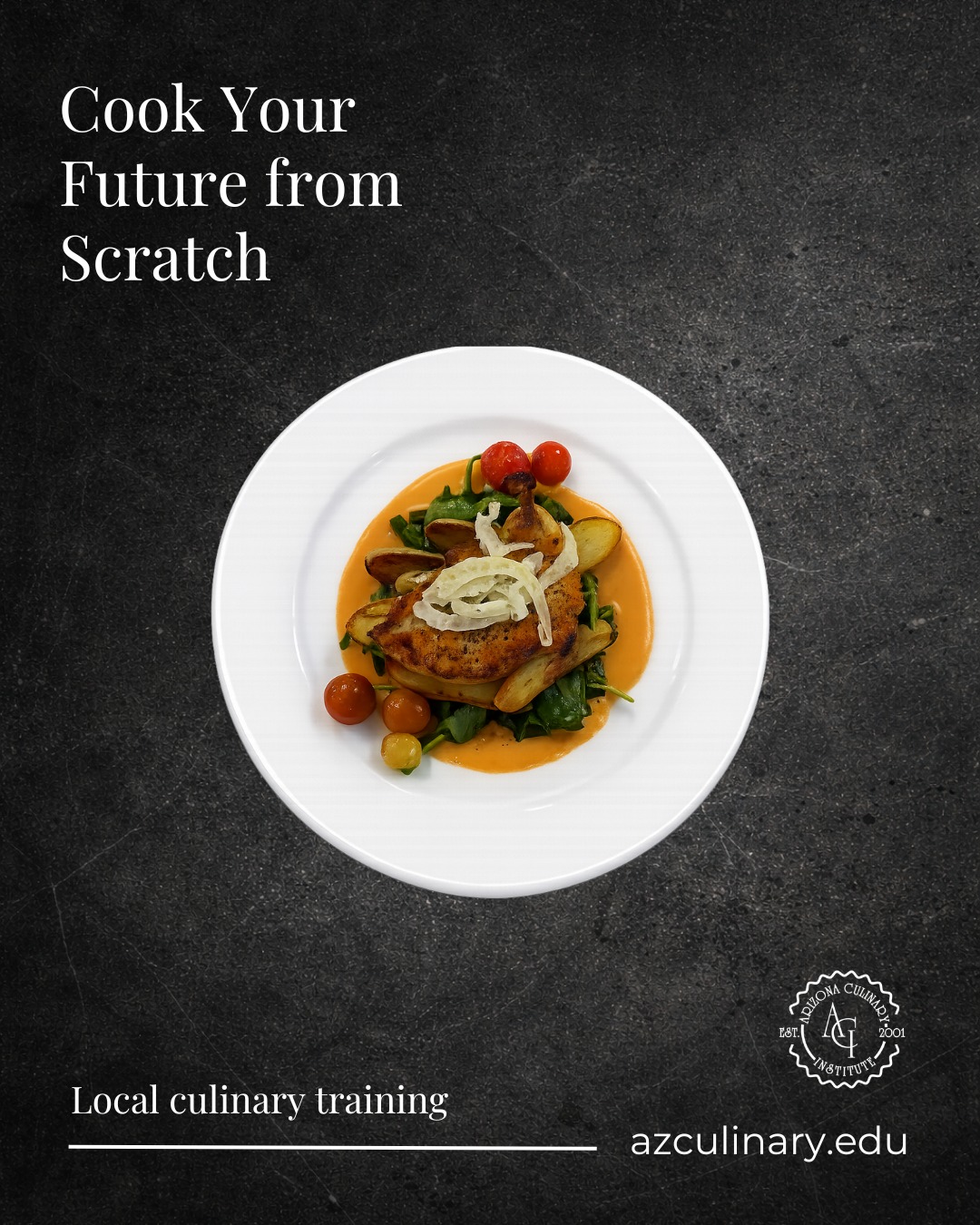 Extra Entrée Dish with Crispy Nest
Hands-on culinary training designed to help students grow their confidence in the kitchen.
Classes start July 6th.