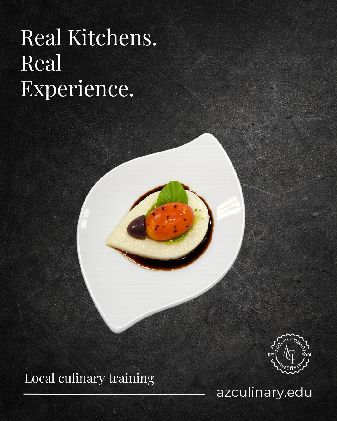 Modern Caprese Bite
Creative plating starts with strong culinary fundamentals.
Train in Scottsdale with professional chef instructors.