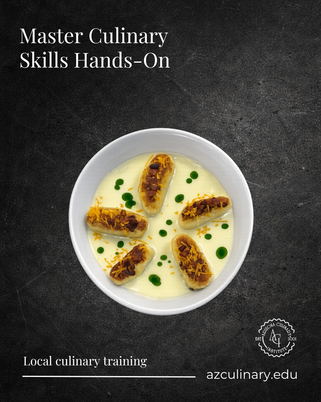 Creativity starts in the kitchen. 🍮

From presentation to technique, Arizona Culinary Institute students build real culinary skills through hands-on training every day.

Classes begin July 6th. Schedule a tour to experience ACI for yourself.