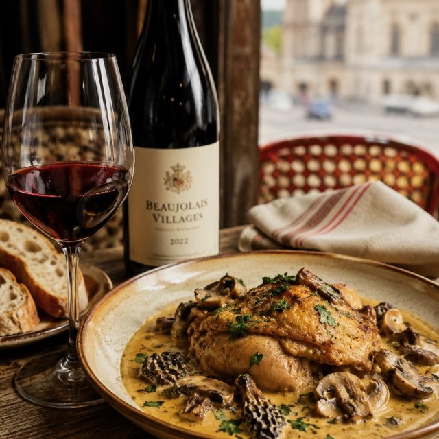 Lyon, France

They call Lyon the gastronomic capital of the world. The locals don't debate it—they simply sit down and prove it at dinner.

Tonight's pairing features a beautifully chilled Beaujolais Villages, bursting with bright cherry notes, delicate violets, and effortless charm. Approachable, elegant, and made for the table.

Alongside it, Poulet au Vin Jaune—free-range chicken slowly braised in Jura's famed yellow wine, finished with earthy morel mushrooms and silky crème fraîche. Rich, comforting, and unmistakably French.

This is the kind of meal that reminds us why great food and wine have always belonged together.

Bon appétit. Magnifique. 🍗🍷✨

#FridayNightDrinks #LyonFrance #BeaujolaisVillages #FrenchWine #PouletAuVinJaune #WineAndFoodPairing #FrenchCuisine #Gastronomy #FoodAndWine #WineLover #ChefLife #CulinaryArts #WorldCuisine #FineDining #FoodieFriday #DrinkPairing #TasteTheWorld #ArizonaCulinaryInstitute #ACI #PairItRight