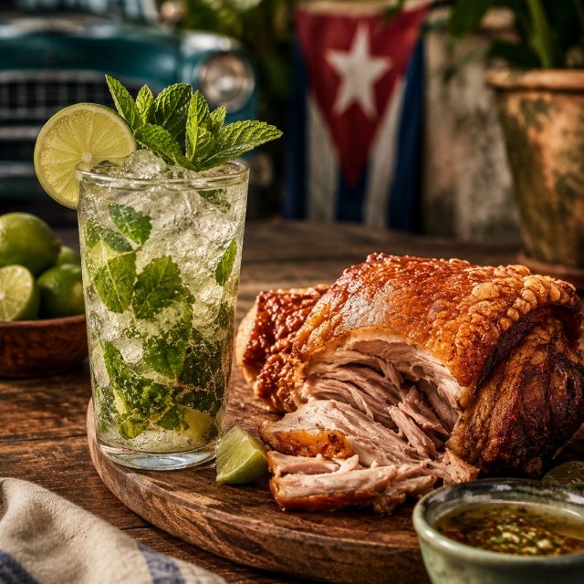 Havana, Cuba
Havana nights begin with rum, lime, and a handful of fresh mint. The classic Cuban Mojito—crafted with white rum, raw cane sugar, hand-muddled mint, and sparkling soda—is bright, refreshing, and effortlessly timeless. Pair it with slow-roasted lechón asado, Cuba's most celebrated dish, where citrus-garlic mojo-marinated pork is roasted until the meat falls apart and the crackling skin shatters with every bite. One sip, one bite, and you're transported straight to the streets of Havana. Salud. 🥃🐷#ClassicMojito #HavanaCuba #LechonAsado #CubanFood #ArizonaCulinaryInstitute #FridayFeels
