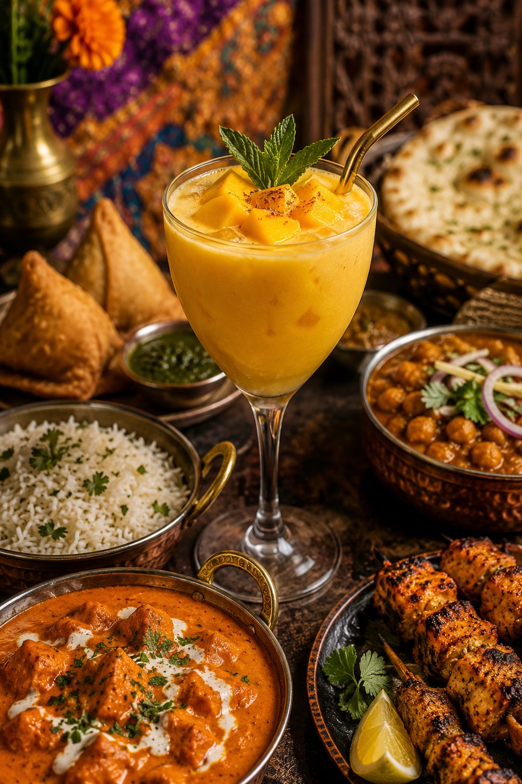 🥭🍹 Mumbai, India
Mango Lassi Cocktail paired with Butter Chicken & Tandoori Kebabs

Some drinks don't just complement a meal—they transform it.

The Mango Lassi Cocktail takes India's beloved yogurt-based refreshment and gives it a spirited twist. Sweet ripe mango, creamy yogurt, aromatic cardamom, and a splash of rum or vodka create a rich, cooling cocktail that was practically made for bold Indian flavors.

Paired with buttery tomato-rich curries, smoky tandoori kebabs, crispy samosas, and fragrant basmati rice, every sip helps tame the heat while enhancing the spices. The result is a perfect balance of sweet, savory, creamy, and spicy.

Whether enjoyed alongside a feast or as a refreshing finish to the evening, this tropical-inspired cocktail proves that some pairings are simply meant to be.

✨ Spice. Sweetness. Balance. One unforgettable bite and sip at a time.

#FridayNightDrinks #MangoLassiCocktail #IndianCuisine #FoodAndDrinkPairing #ButterChicken #TandooriChicken #IndianFoodLovers #CocktailPairing #GlobalFlavors #CulinaryJourney #FoodieFriday #DrinkAndDine #ArizonaCulinaryInstitute #ACI #ChefLife #HospitalityIndustry #ExploreFlavors #WorldCuisine #FoodPhotography #PairItRight
