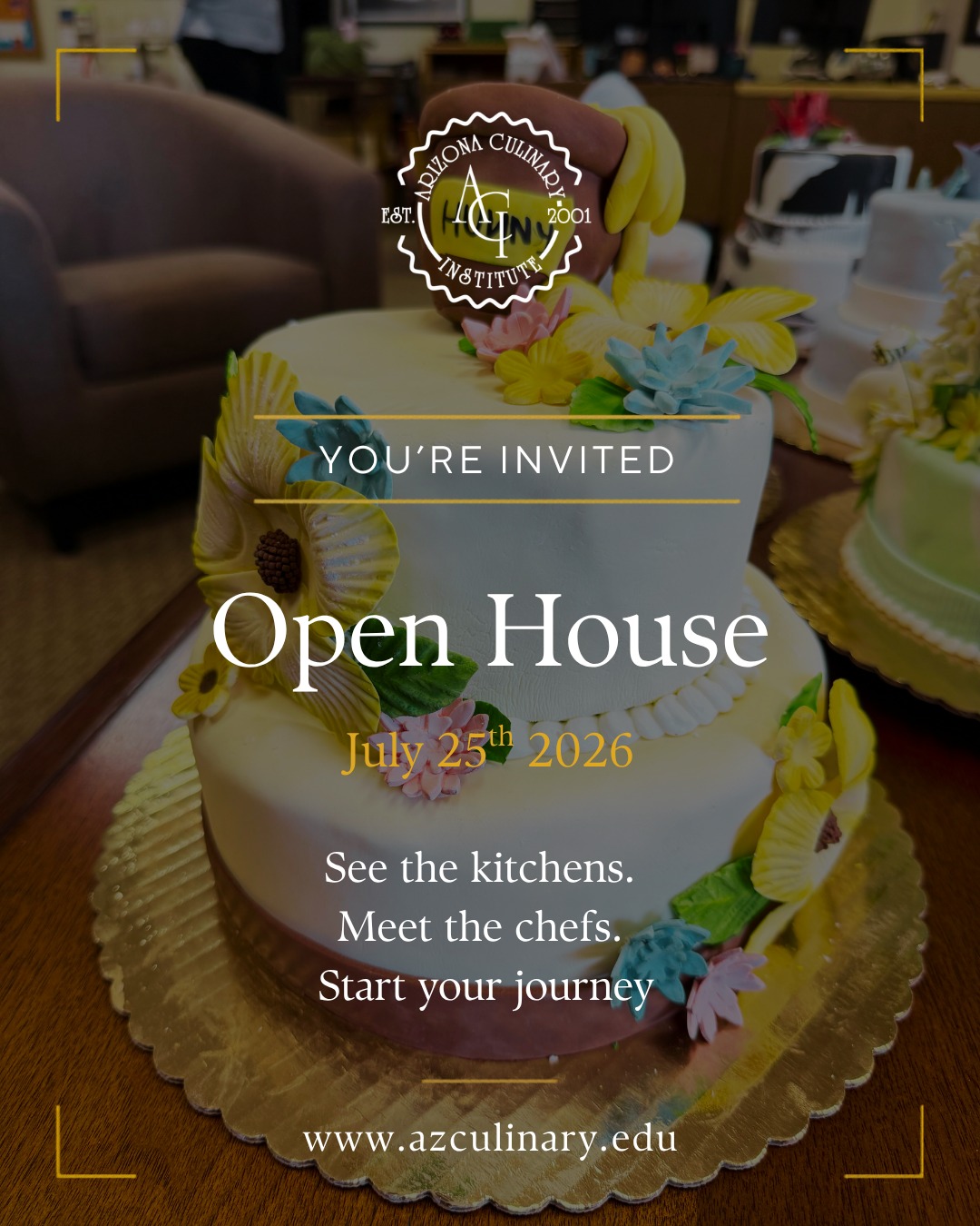 If you've ever dreamed of working in a professional kitchen, owning a restaurant, or creating incredible pastries, now is the time to explore your future.

Join Arizona Culinary Institute's Open House on July 25th and learn about our hands-on programs designed to prepare students for careers in the culinary industry.

Want to visit sooner? Schedule a campus tour and meet with our admissions team one-on-one.

📅 July 25, 2026