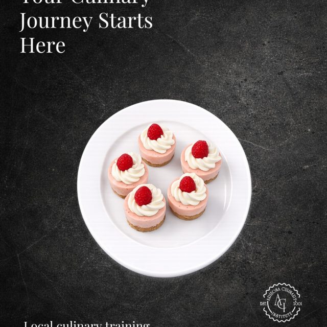 Great food tells a story and every chef starts somewhere.

At Arizona Culinary Institute, students gain real-world experience through hands-on culinary training designed to prepare them for careers in restaurants, bakeries, hotels, resorts, and beyond.

From perfectly baked cheesecake to fresh seasonal berries, smooth vanilla ice cream, and carefully plated garnishes, every detail helps students sharpen both technical skills and creativity.

If you've been thinking about culinary school, we'd love to show you around. Schedule a tour and see what makes Arizona Culinary Institute a place where passion meets purpose.

#ArizonaCulinaryInstitute #CulinaryCareer #ChefSchool #HandsOnTraining #PastryDesserts #FoodStyling #RestaurantTraining #BakingAndPastry #ScottsdaleArizona #FutureInFood #CulinaryStudents #HospitalityIndustry #FoodEducation #ExploreACI #ScheduleATour