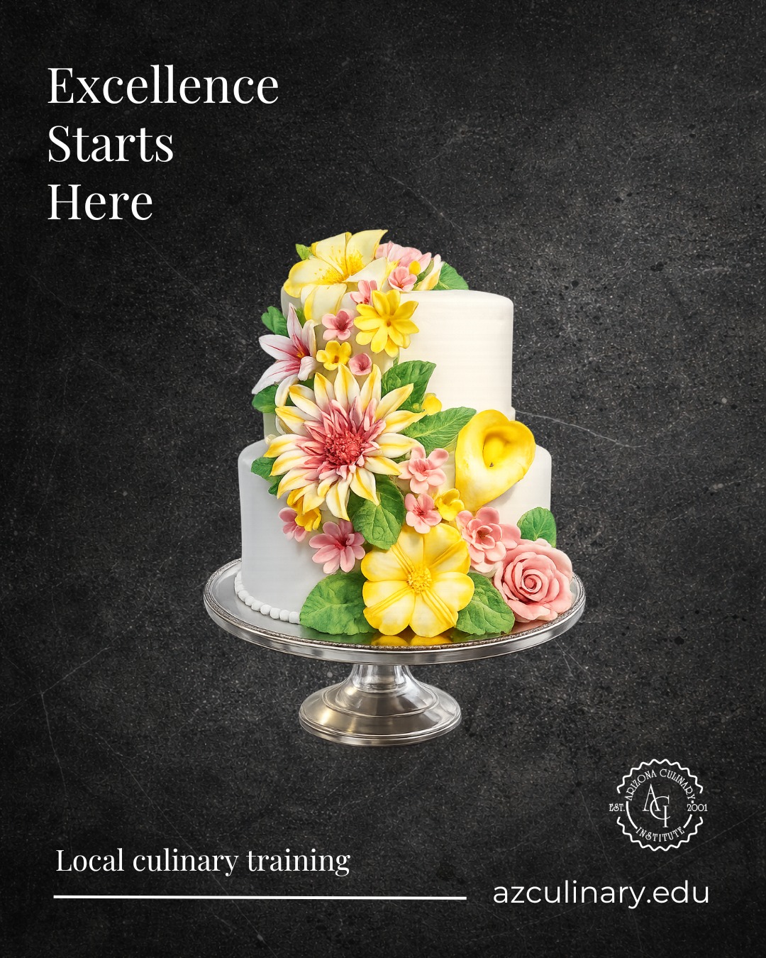 Excellence is built one detail at a time.

Professional cake design brings together precision, patience, and creativity. From smooth finishes and balanced tiers to handcrafted floral details, students at Arizona Culinary Institute develop the practical pastry skills needed to transform an idea into something unforgettable.

If baking is where your creativity comes alive, come see where it could take you. Classes begin August 31. Schedule your tour of ACI today.

https://www.azculinary.edu/apply-online/schedule-a-tour/

#ArizonaCulinaryInstitute #BakingAndPastry #PastryArts #CakeDesign #ProfessionalBaking #CulinarySchool #HandsOnTraining #FuturePastryChef #CulinaryStudents #ScottsdaleArizona #ExploreACI #ScheduleATour