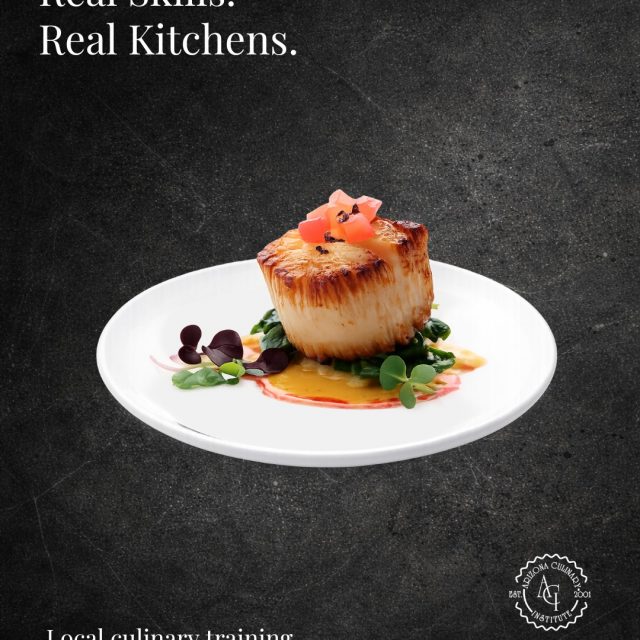 Real skills are built by doing.

A golden sear, balanced flavors, vibrant color, and clean presentation all require focus and control. At Arizona Culinary Institute, students don&rsquo;t just study culinary techniques. They put them into practice in professional kitchens with guidance from experienced chef-instructors.

See where hands-on training could take you. Classes begin August 31. Schedule a tour and step inside the kitchens at ACI.

https://www.azculinary.edu/apply-online/schedule-a-tour/

#ArizonaCulinaryInstitute #RealKitchenSkills #CulinaryArts #ChefTraining #HandsOnLearning #ProfessionalKitchen #CookingTechniques #FoodPresentation #FutureChef #CulinaryStudents #ExploreACI #ScheduleATour