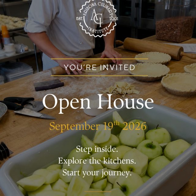 Step inside Arizona Culinary Institute and see where your culinary journey could begin.

Explore our professional kitchens, meet our chef-instructors, and learn more about hands-on culinary training at ACI.

Saturday, September 19, 2026
9:00 a.m. to 12:00 p.m.
10585 N 114th St, Scottsdale, AZ

Admission is free. Reserve your spot today:

https://lp.constantcontactpages.com/ev/reg/qkk8nc2

Learn more at azculinary.edu

#ArizonaCulinaryInstitute #ACIOpenHouse #CulinarySchool #ScottsdaleAZ #CulinaryArts #FutureChef #ChefTraining #ExploreACI