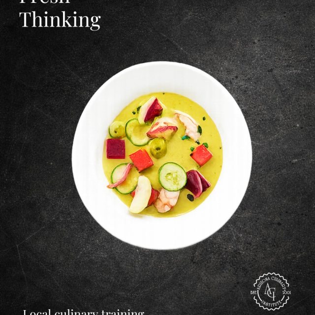 Fresh ingredients. Vibrant color. Creative presentation.

This chilled seafood presentation pairs shrimp with cucumber and colorful produce for a plate that looks as refreshing as it feels.

Turn your creativity into practical culinary skills at Arizona Culinary Institute. Classes start October 26.

Schedule your tour at azculinary.edu.

#ArizonaCulinaryInstitute #CulinaryArts #CulinarySchool #FoodPresentation #CulinaryCreativity #ArizonaEducation #ScheduleATour