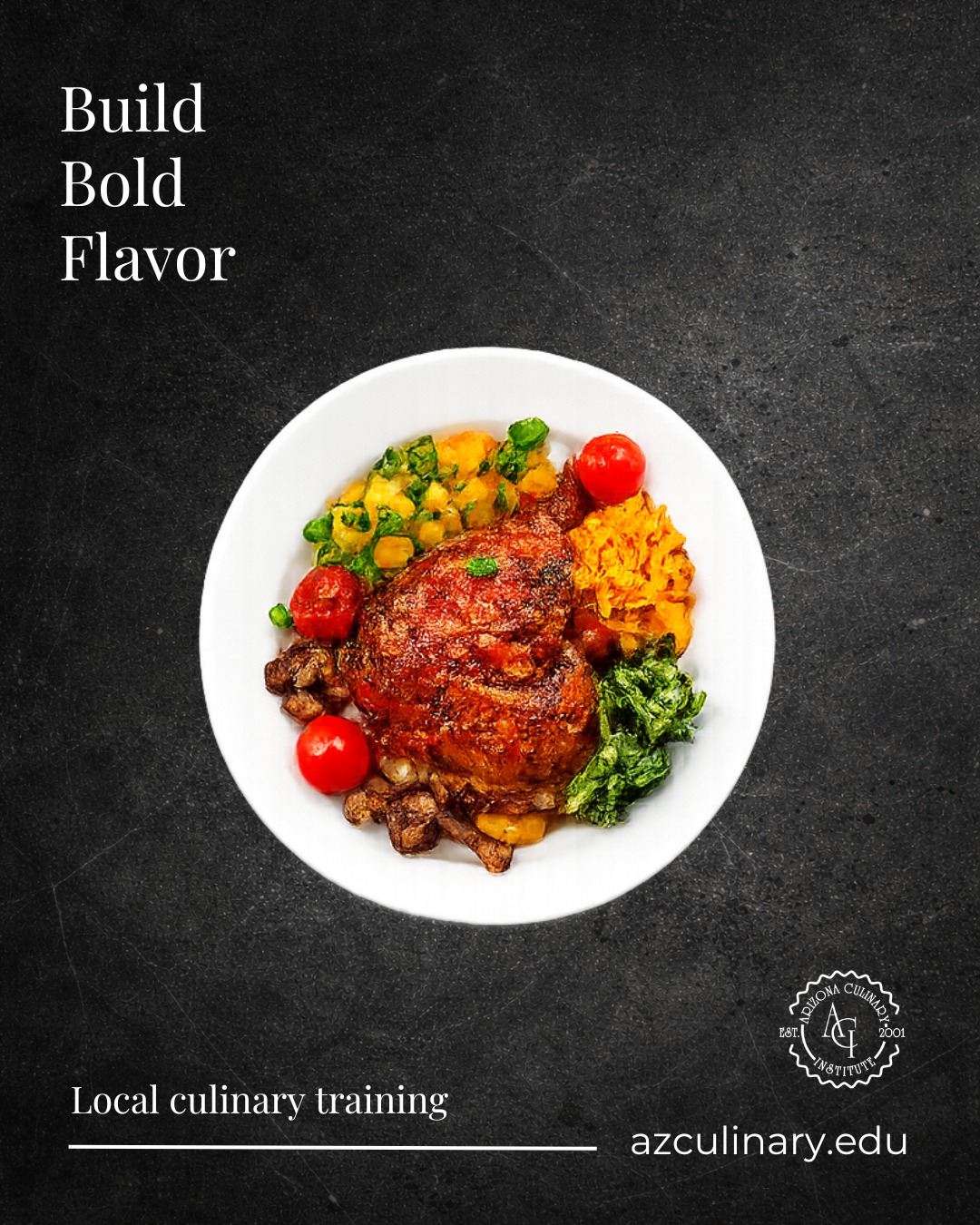 Bold flavor begins with strong technique.

This composed entr&eacute;e brings together rich color, contrasting textures, and thoughtful presentation&mdash;the details that turn ingredients into an experience.

Ready to explore your passion for cooking? Classes at Arizona Culinary Institute start August 31.

Schedule your campus tour today at azculinary.edu.

#ArizonaCulinaryInstitute #CulinarySchool #CulinaryArts #CulinaryTraining #ScottsdaleAZ #FutureChef #ScheduleATour