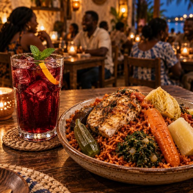 Saint-Louis, Senegal

Drink: Chilled Bissap
Dish pairing: Ceebu J&euml;n

 Friday in Saint-Louis gathers color around the table. Ceebu j&euml;n brings seasoned broken rice, tender fish, tomato, cabbage, carrot, cassava, eggplant, and okra together in one generous platter. Beside it, chilled bissap offers deep ruby color, tart hibiscus, mint, and a gentle sweetness. Its bright acidity lifts the rice and fish, while the cool fruitlike finish refreshes after every savory, chile-warmed bite. Pass the platter, pour another glass, and leave room for conversation. This pairing is built around more than flavor. It is made for sharing. 🌺🐟

AI image disclosure: This image was created with AI for our Friday global culinary series, which explores food traditions from around the world and celebrates connection across cultures and communities. Arizona Culinary Institute does not use AI-generated images to represent or promote our students, classes, facilities, or school programs.

 #SaintLouisSenegal #CeebuJen #Bissap #SenegaleseCuisine #FridayNightPairing #ArizonaCulinaryInstitute