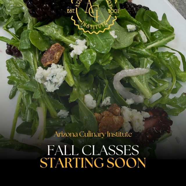 Two weeks to go. 🥗

Our next class starts October 26, and there&rsquo;s still time to take that first step toward culinary school.

Come tour ACI, see the kitchens, and find out what eight months of hands-on culinary training could look like for you.

#ArizonaCulinaryInstitute #CulinarySchool #CulinaryArts #FallClasses #ScottsdaleAZ